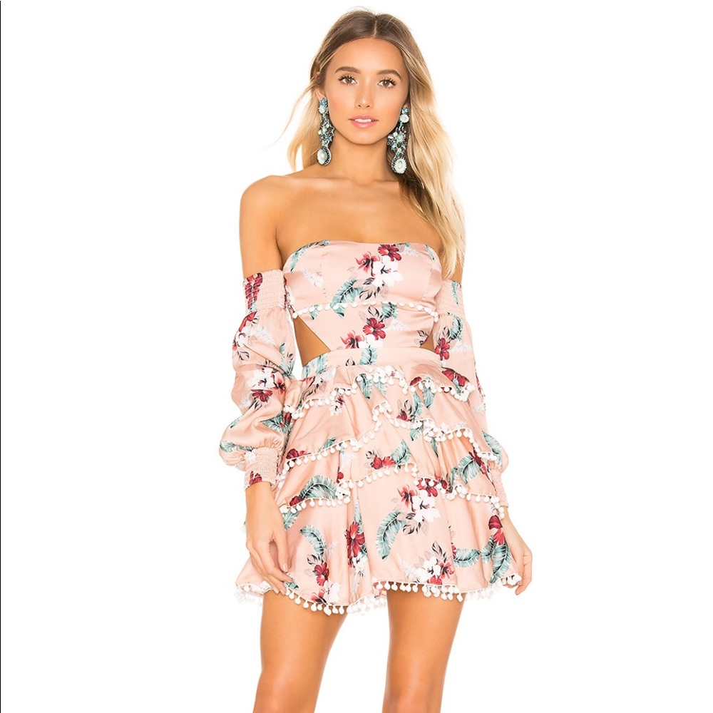 MAJORELLE Soho Mini Dress in Pink Tropical